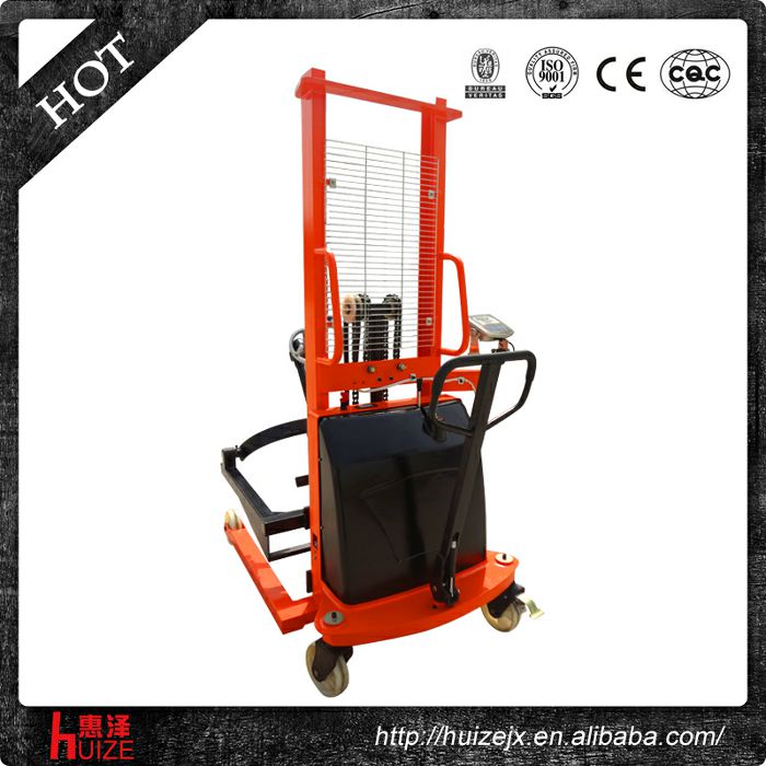 半電動稱重油桶車（夾鐵桶，手搖翻轉(zhuǎn)倒料）